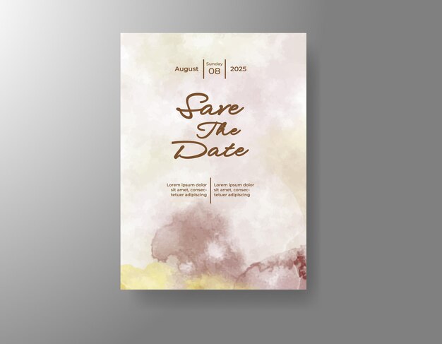 Tarjeta de invitación de boda en acuarela
