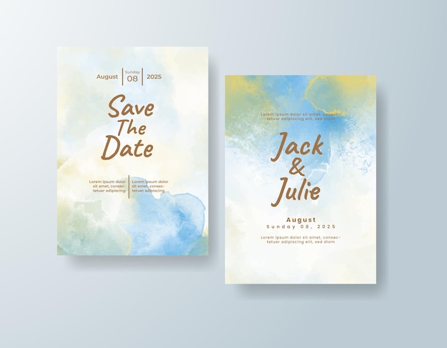 tarjeta de invitación de boda de acuarela