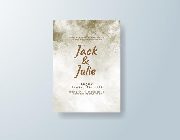 tarjeta de invitación de boda de acuarela