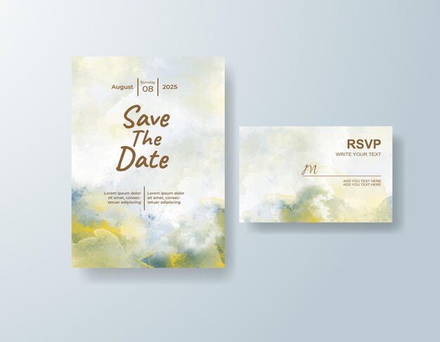 tarjeta de invitación de boda de acuarela