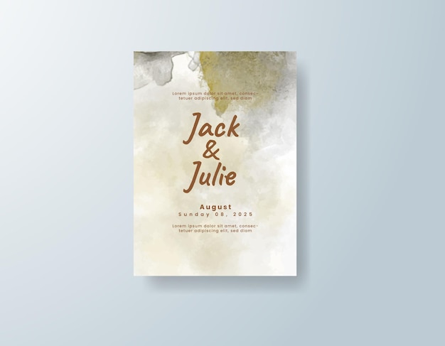 tarjeta de invitación de boda de acuarela