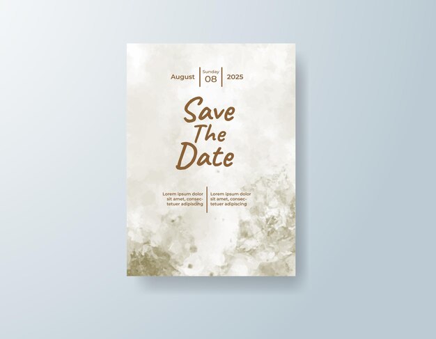 tarjeta de invitación de boda de acuarela