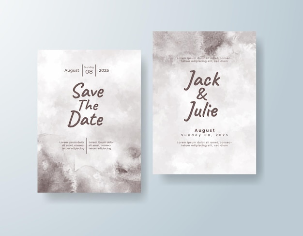 tarjeta de invitación de boda de acuarela