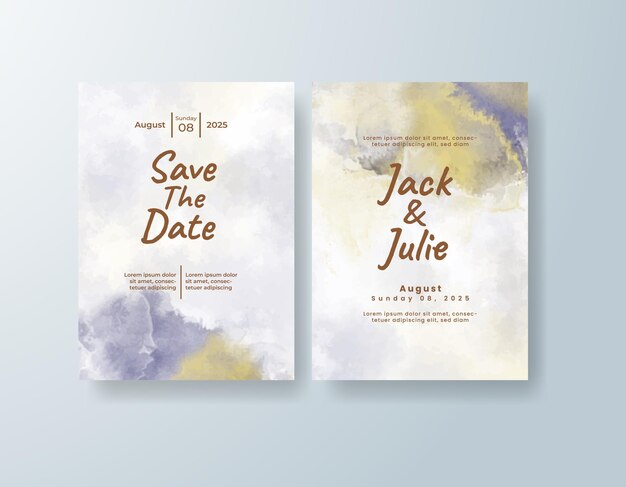 tarjeta de invitación de boda de acuarela