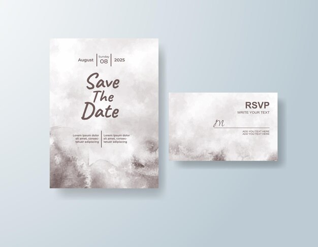 tarjeta de invitación de boda de acuarela