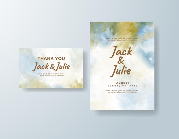 tarjeta de invitación de boda de acuarela