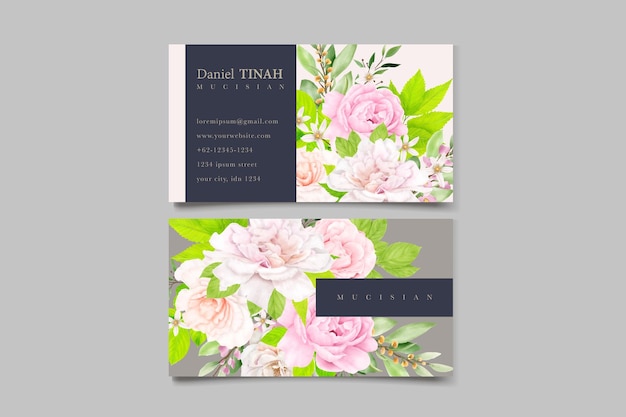 Tarjeta de invitación de boda con conjunto floral y hojas