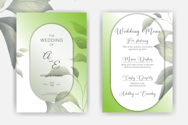 Tarjeta de invitación de boda de diseño elegante