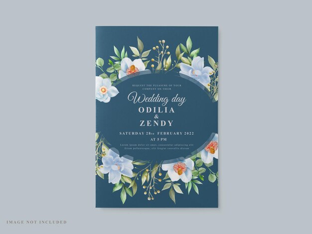 tarjeta de invitación de boda diseño de magnolia