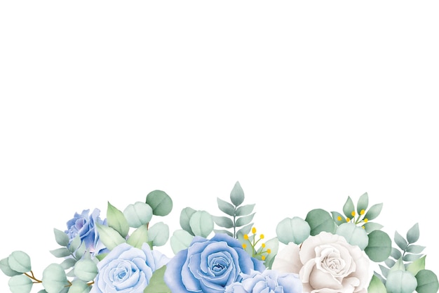 tarjeta de invitación de boda con flores azules