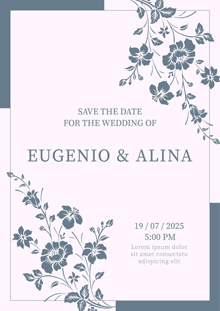 Tarjeta de invitación de boda Una fusión de la elegancia clásica del amplificador