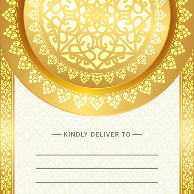 Tarjeta de invitación de boda de lujo con mandala