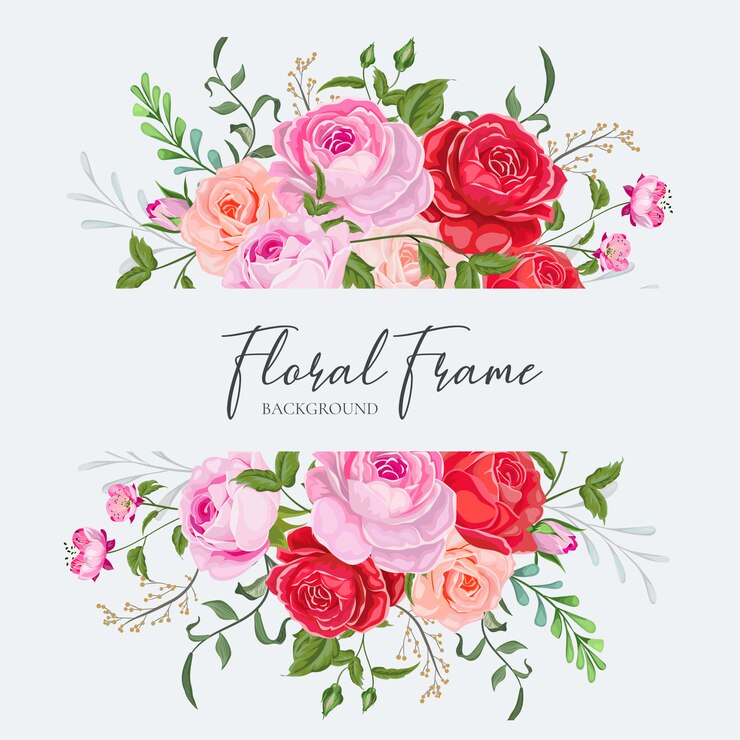 tarjeta de invitación de boda marco floral