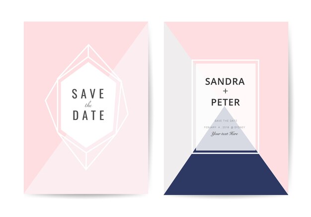 Tarjeta de invitación de boda mínima