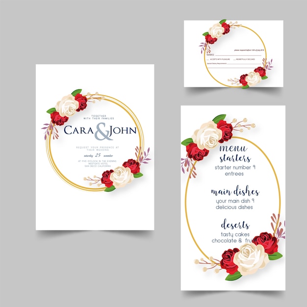 Tarjeta de invitación de boda moderna
