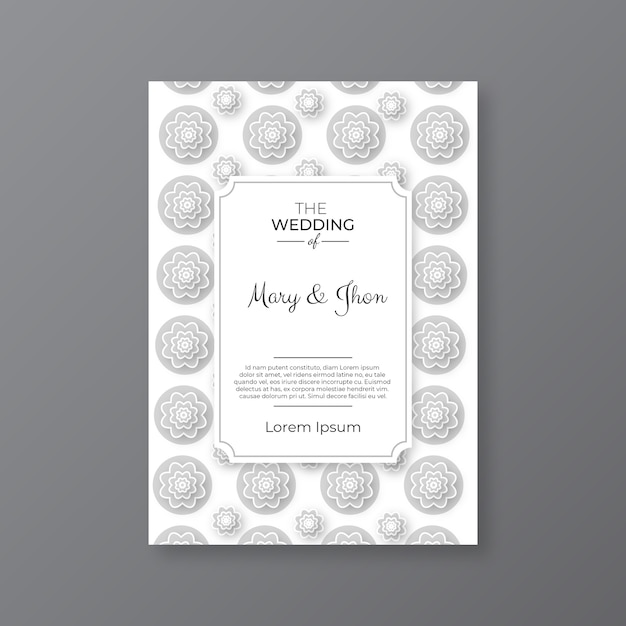 Tarjeta de invitación de boda con motivos abstractos