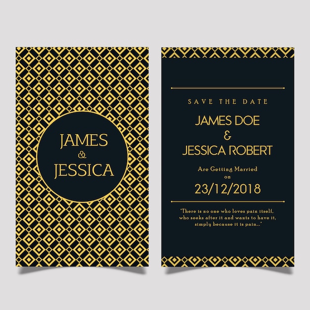 Tarjeta de invitación de boda real