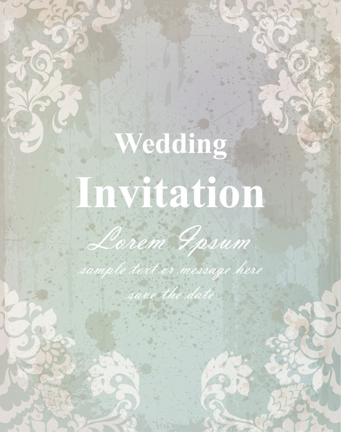 Vector tarjeta de invitación de boda vintage