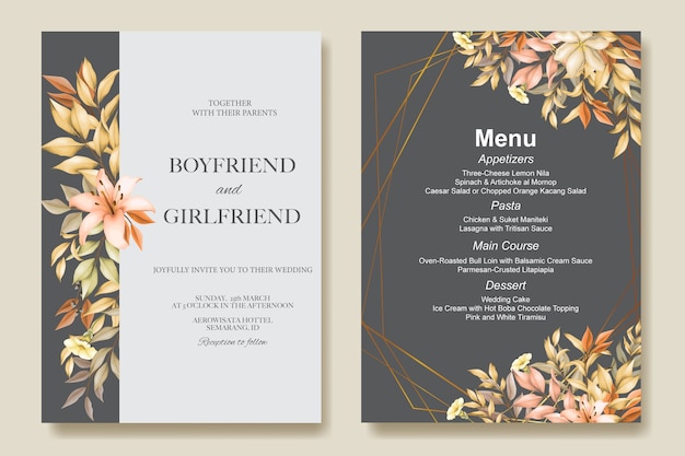 tarjeta de invitación de boda
