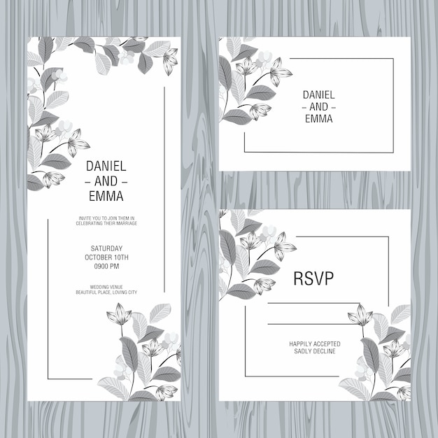 Tarjeta de invitación de boda