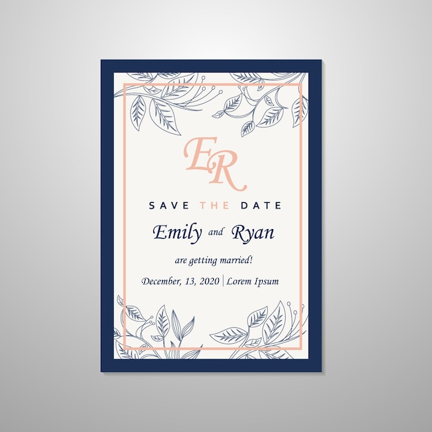 Tarjeta de invitación de boda