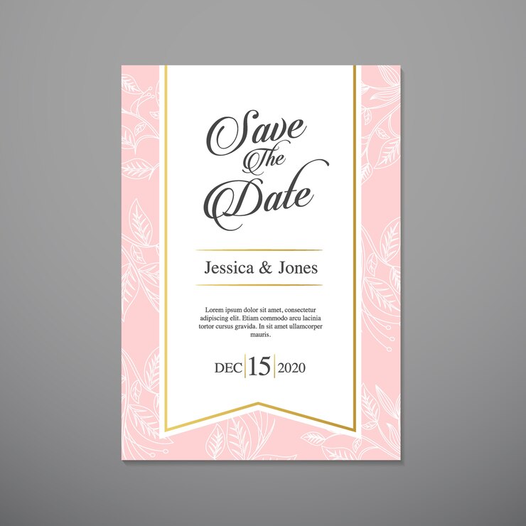Vector tarjeta de invitación de boda