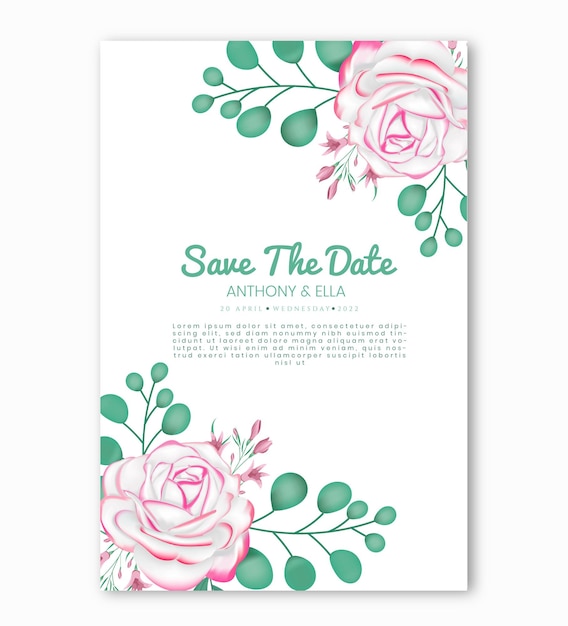 Tarjeta de invitación de boda