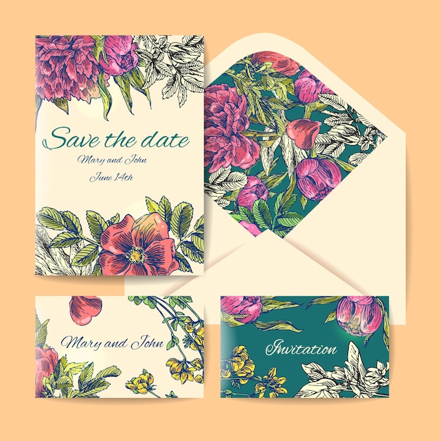 Tarjeta de invitación de boda