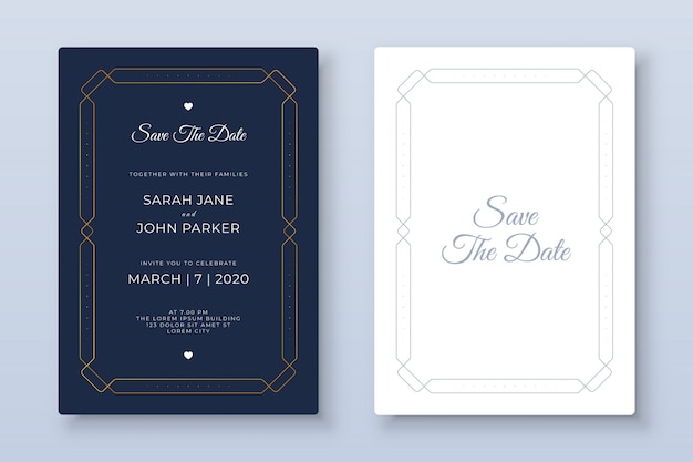 Tarjeta de invitación de boda
