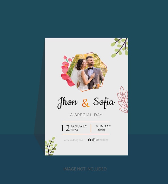 Tarjeta de invitación de boda