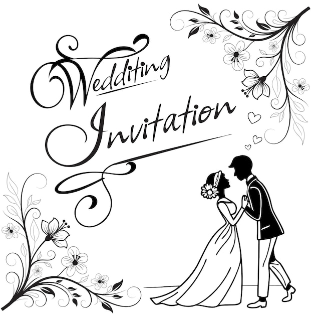 Tarjeta de invitación de boda