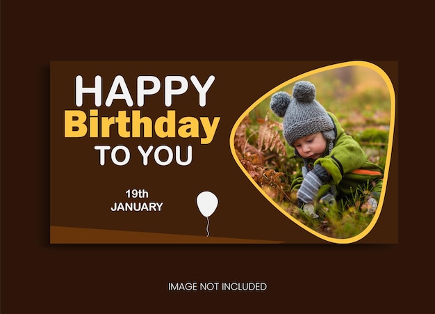 tarjeta de invitación de diseño de banner de cumpleaños