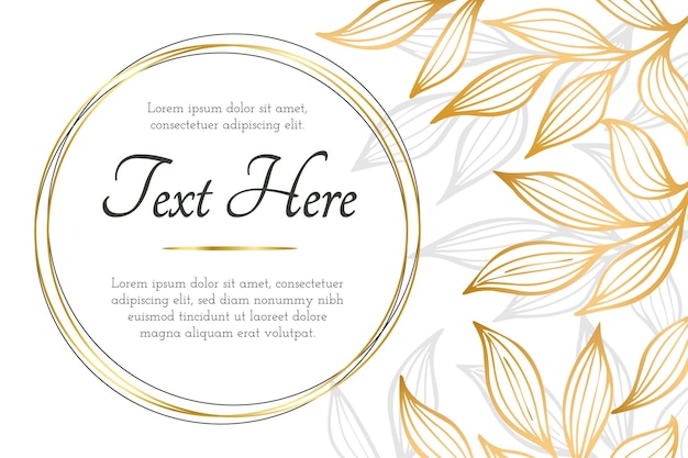 Tarjeta de invitación elegante para celebrar bodas, cumpleaños con hojas.