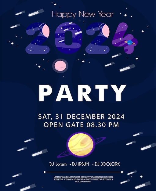 Tarjeta de invitación de fiesta de año nuevo