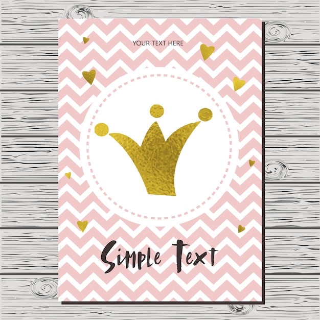 Tarjeta de invitación de la fiesta de bienvenida al bebé con una corona.
