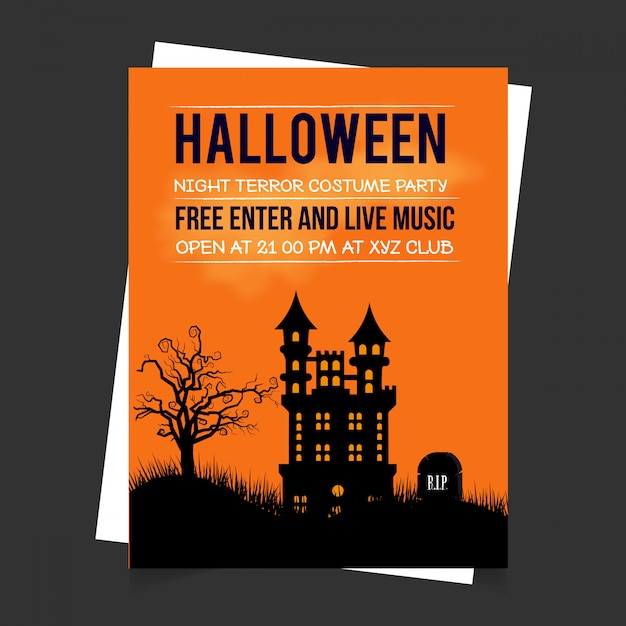 Tarjeta de invitación de fiesta de halloween con vector de diseño creativo