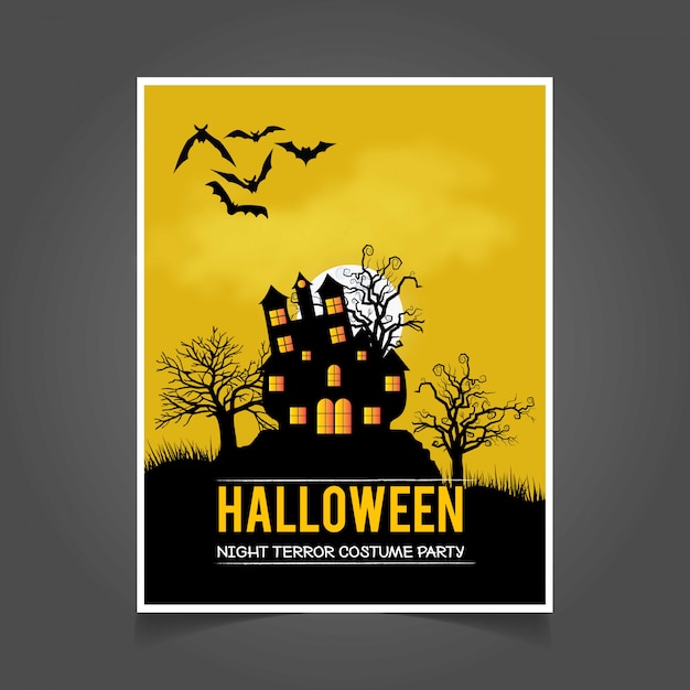 Tarjeta de invitación de fiesta de Halloween con vector de diseño creativo