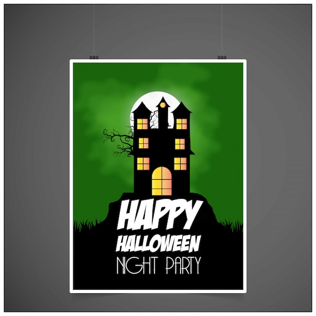 Tarjeta de invitación de fiesta de Halloween con vector de diseño creativo