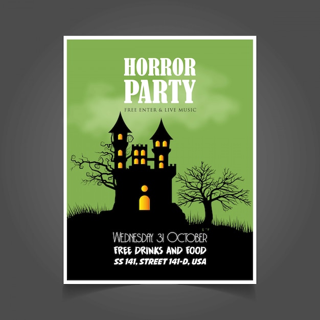 Tarjeta de invitación de fiesta de halloween con vector de diseño creativo