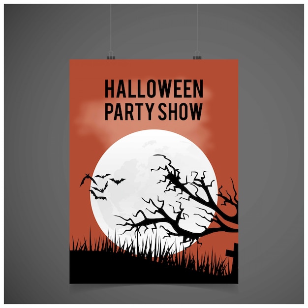 Tarjeta de invitación de fiesta de Halloween con vector de diseño creativo