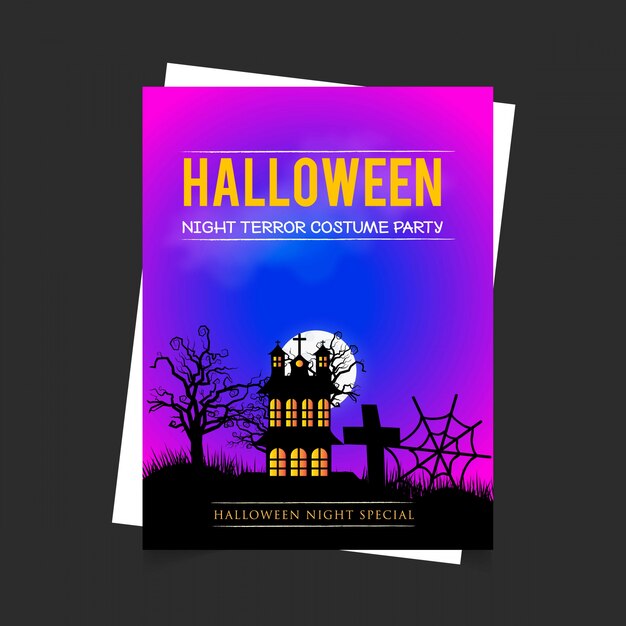 Tarjeta de invitación de fiesta de Halloween con vector de diseño creativo