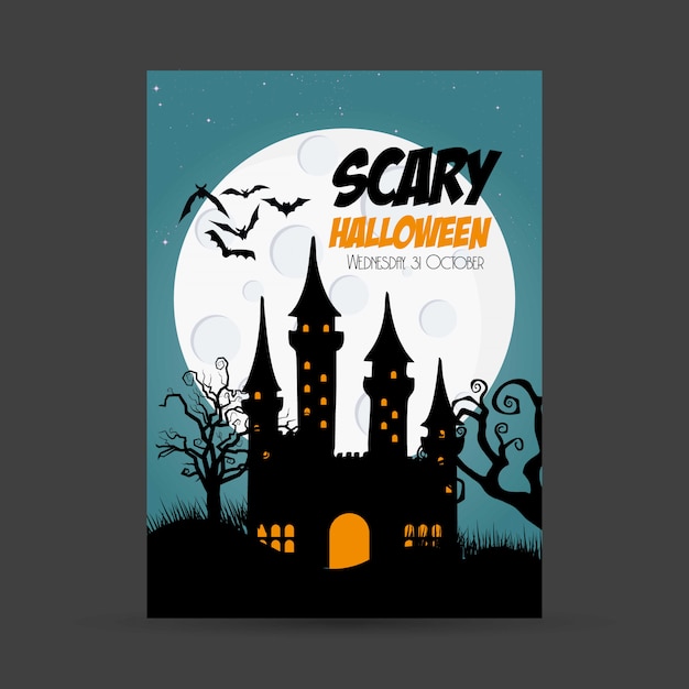 Tarjeta de invitación de fiesta de Halloween con vector de diseño creativo