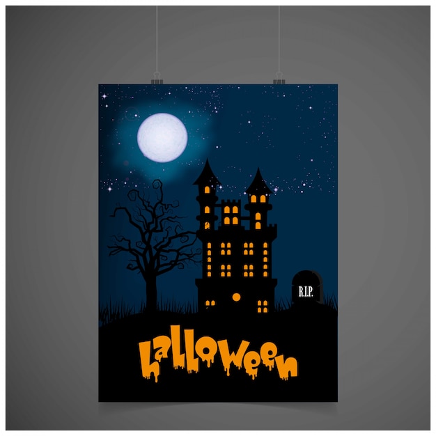 Tarjeta de invitación de fiesta de Halloween con vector de diseño creativo