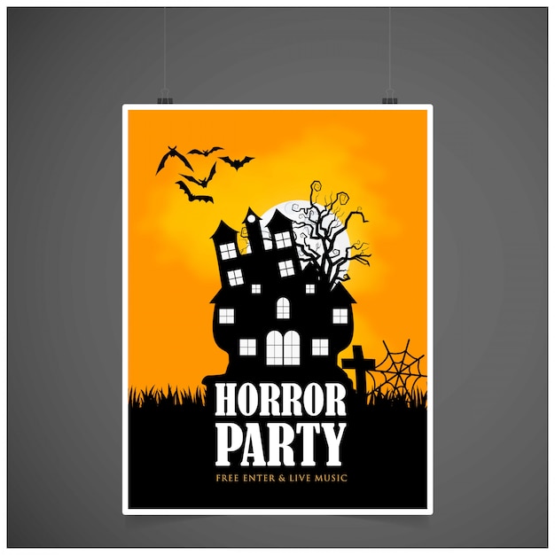 Vector tarjeta de invitación de la fiesta de halloween con vector de diseño creativo