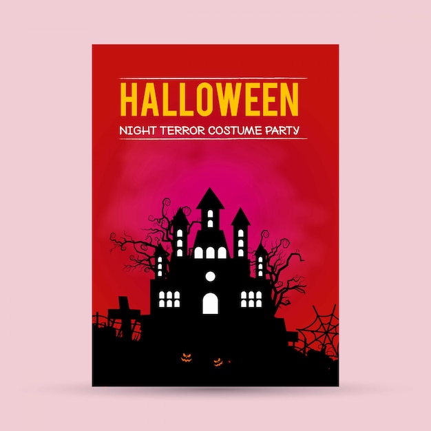 Tarjeta de invitación de la fiesta de halloween con vector de diseño creativo