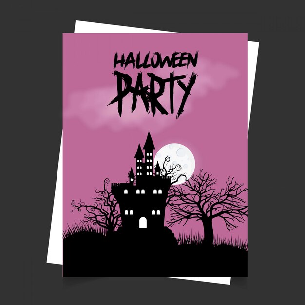 Tarjeta de invitación de fiesta de Halloween con vector de diseño creativo