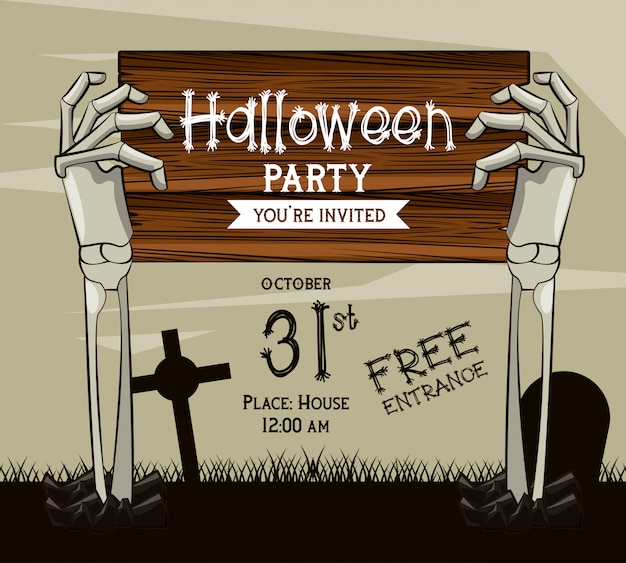 Vector tarjeta de invitación de fiesta de halloween