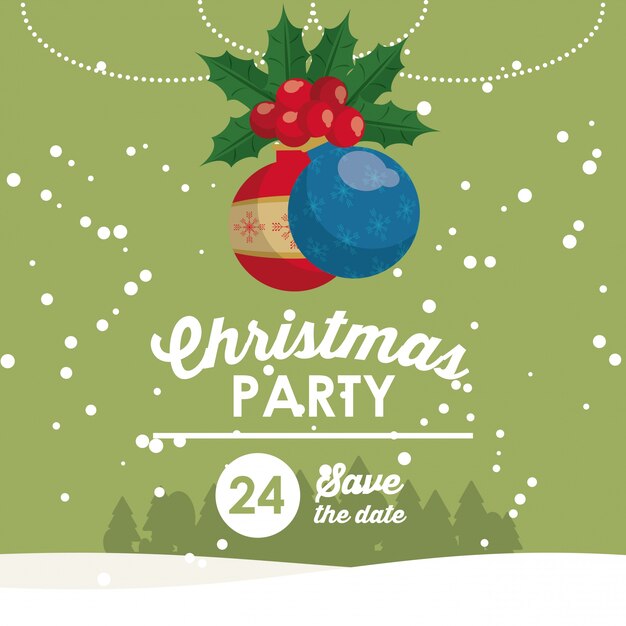 Tarjeta de invitación de fiesta de Navidad