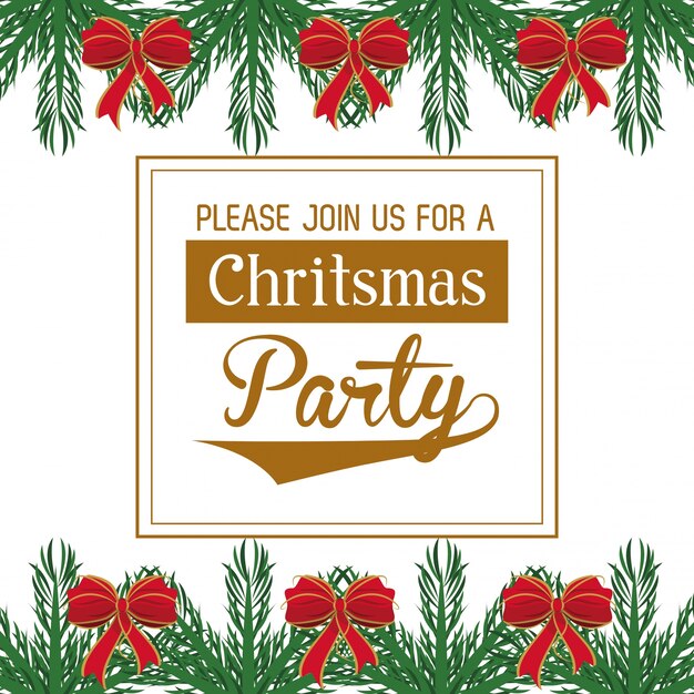 Tarjeta de invitación de fiesta de Navidad