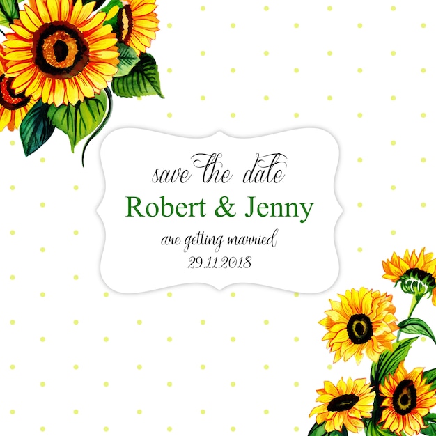 Vector tarjeta de invitación floral acuarela de la boda
